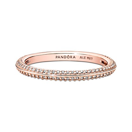 Bague femme taille 52 pandora me pavée doré rose 14 carats – toutes nos bagues femme