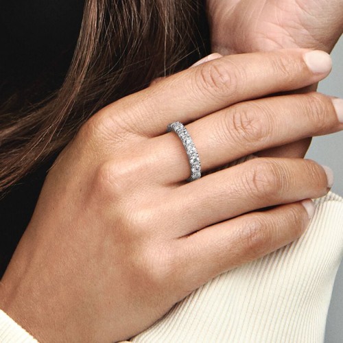Bague Femme Taille 56 PANDORA ÉTERNITÉ RANG SCINTILLANT Argent 925/1000
