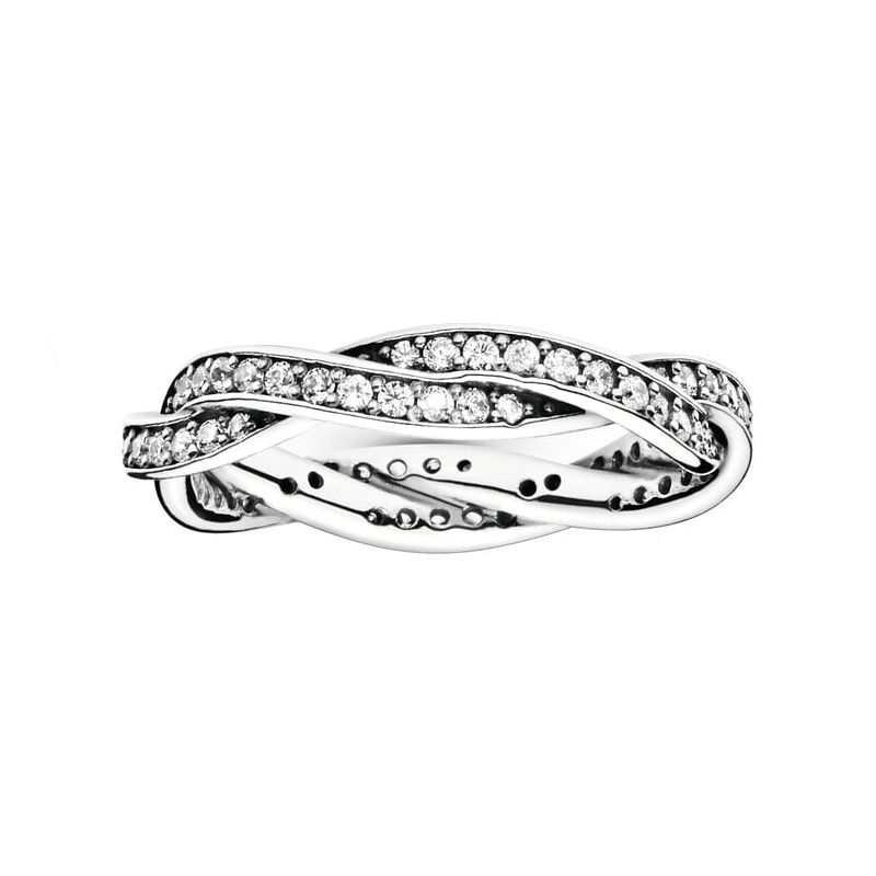 Bague femme taille 54 pandora torsades scintillante argent 925/1000 - plus-de-bagues-femmes - edora