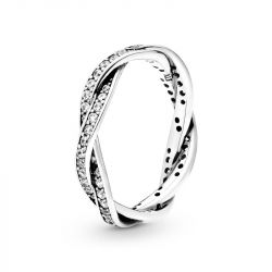 Bague femme taille 54 pandora torsades scintillante argent 925/1000 - plus-de-bagues-femmes - edora - 2
