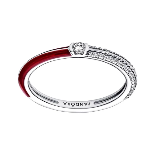 Bague Femme Taille 54 PANDORA ME DOUBLE PAVÉ & ROUGE Argent 925/1000