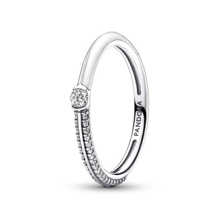Bague femme taille 52 pandora me double pavé &amp; blanche argent 925/1000 – solitaires femme