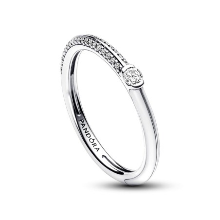 Bague femme taille 52 pandora me double pavé &amp; blanche argent 925/1000 – solitaires femme