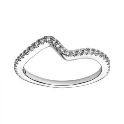 Bague femme taille 54 pandora vague scintillante argent 925/1000 - plus-de-bagues-femmes - edora - 0