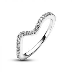 Bague femme taille 56 pandora vague scintillante argent 925/1000 - plus-de-bagues-femmes - edora - 2