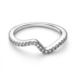 Bague femme taille 54 pandora vague scintillante argent 925/1000 - plus-de-bagues-femmes - edora - 3