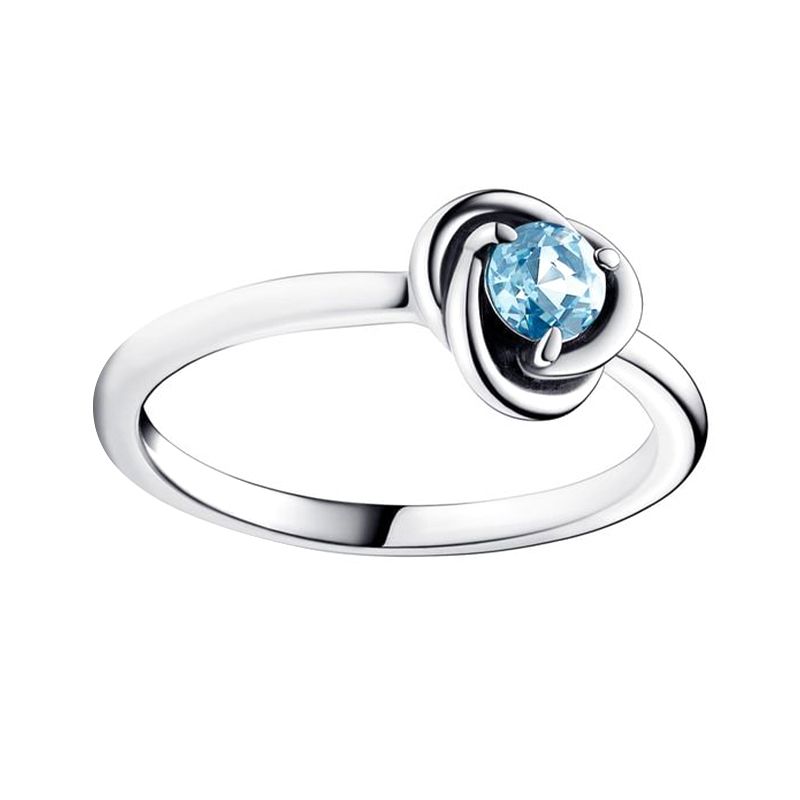 Bague femme taille 54 pandora cercles de l’ÉternitÉ bleu azur argent 925/1000 - solitaires - edora
