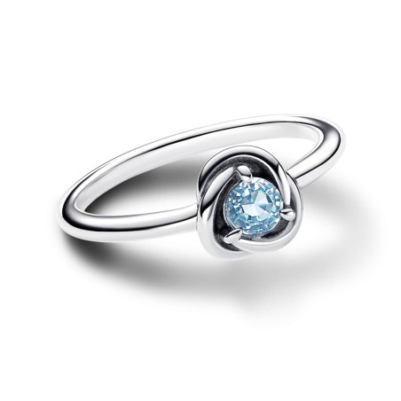 Bague femme taille 54 pandora cercles de l’éternité bleu azur argent 925/1000 – solitaires femme