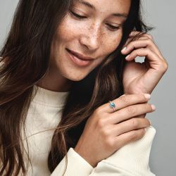 Bague femme taille 54 pandora cercles de l’ÉternitÉ turquoise argent 925/1000 - solitaires - edora - 4