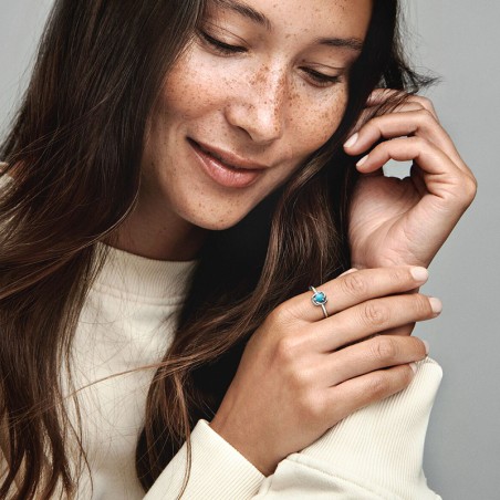 Bague femme taille 54 pandora cercles de l’éternité turquoise argent 925/1000 – solitaires femme