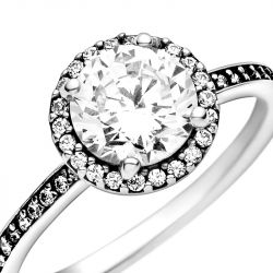 Bague femme taille 52 pandora halo scintillant rond argent 925/1000 - plus-de-bagues-femmes - edora - 3