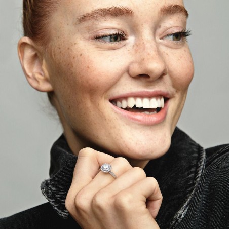 Bague femme taille 54 pandora halo scintillant rond argent 925/1000 – toutes nos bagues femme