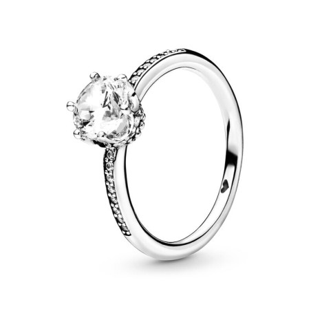 Bague femme taille 52 pandora couronne étincelante incolore argent 925/1000 – solitaires femme