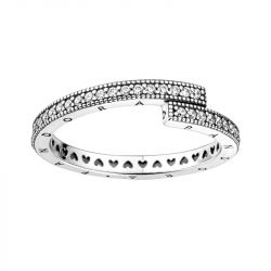 Bague femme taille 54 pandora chevauchante scintillante argent 925/1000 - plus-de-bagues-femmes - edora - 0