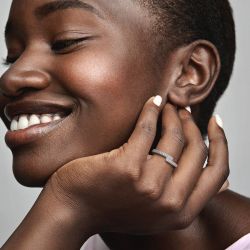 Bague femme taille 52 pandora chevauchante scintillante argent 925/1000 - plus-de-bagues-femmes - edora - 1