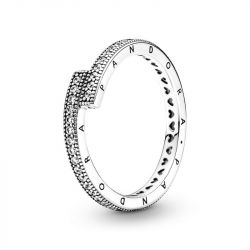 Bague femme taille 56 pandora chevauchante scintillante argent 925/1000 - plus-de-bagues-femmes - edora - 2