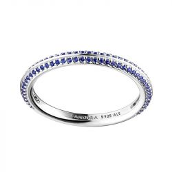 Bague femme taille 50 pandora me pavÉe bleue argent 925/1000 - plus-de-bagues-femmes - edora - 0