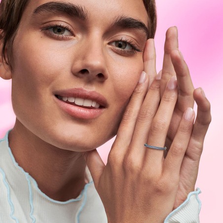 Bague femme taille 50 pandora me pavée bleue argent 925/1000 – toutes nos bagues femme