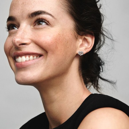 Puces femme pandora cœur infini scintillants argent 925/1000 – puces