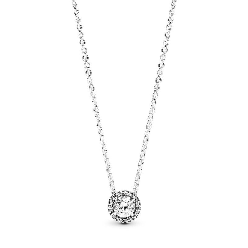 Collier femme pandora halo scintillant rond argent 925/1000 - plus-de-colliers-femmes - edora