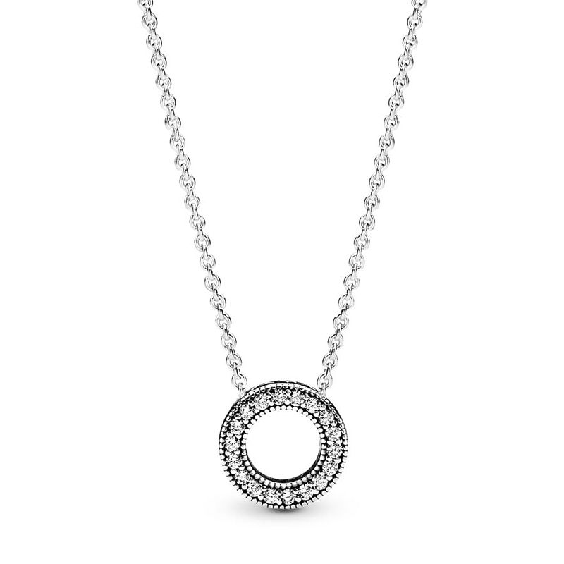 Collier femme pandora cercle pavÉ signature argent 925/1000 - plus-de-colliers-femmes - edora