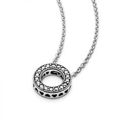 Collier femme pandora cercle pavÉ signature argent 925/1000 - plus-de-colliers-femmes - edora - 3