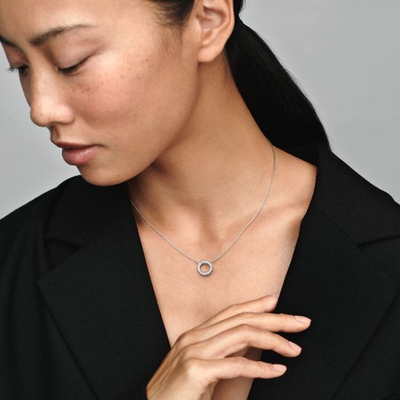 Collier femme pandora cercle pavé signature argent 925/1000 – tous nos colliers femme