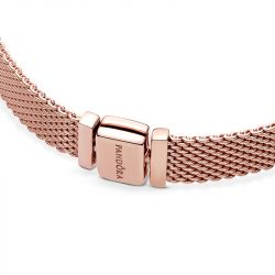 Bracelet femme taille 17cm pandora reflexions maille tissÉe doré rose 14 carats - plus-de-bracelets-femmes - edora - 3