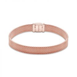 Bracelet femme taille 19cm pandora reflexions maille tissÉe doré rose 14 carats - plus-de-bracelets-femmes - edora - 0