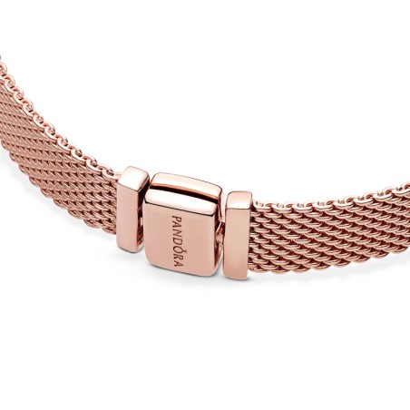 Bracelet femme taille 19cm pandora reflexions maille tissée doré rose 14 carats – tous nos bracelets femme