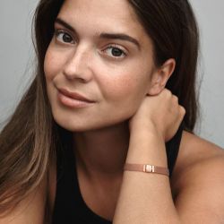 Bracelet femme taille 18cm pandora reflexions maille tissÉe doré rose 14 carats - plus-de-bracelets-femmes - edora - 4