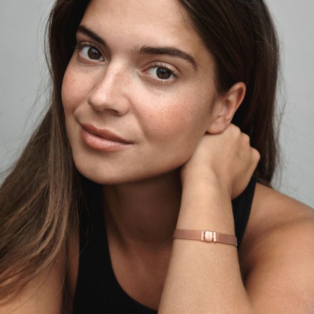 Bracelet femme taille 18cm pandora reflexions maille tissée doré rose 14 carats – tous nos bracelets femme