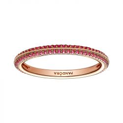 Bague femme taille 56 pandora me pavÉe rouge doré rose 14 carats - plus-de-bagues-femmes - edora - 0