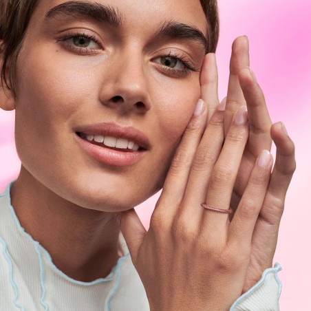 Bague femme taille 52 pandora me pavée rouge doré rose 14 carats – toutes nos bagues femme