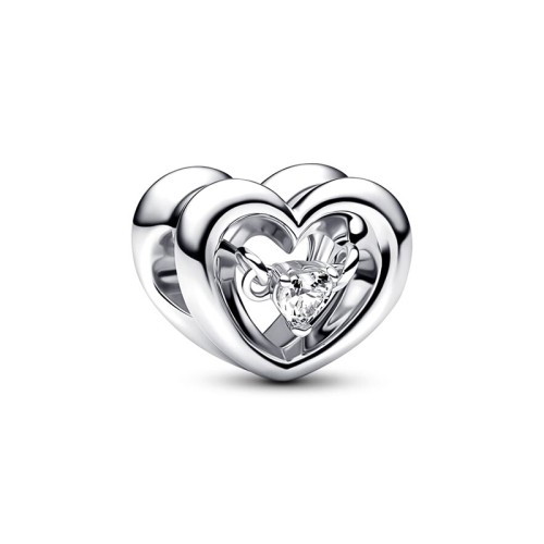Charm Femme PANDORA CŒUR RAYONNANT & PIERRE FLOTTANTE Argent 925/1000