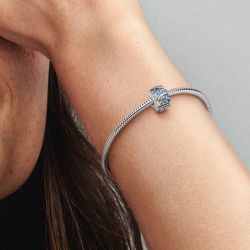 Charm femme pandora clip plume courbe & pavÉ argent 925/1000 - charms - edora - 1