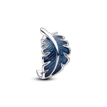 Charm femme pandora plume courbe bleue argent 925/1000 – charms