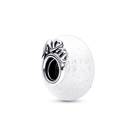 Charm femme pandora mum &amp; love en verre de murano blanc scintillant argent 925/1000 – charms