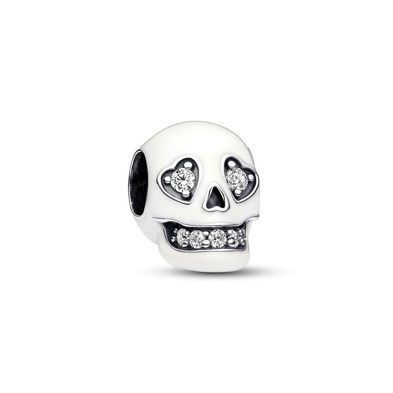 Charm femme pandora luminescent tÊte de mort scintillante argent 925/1000 - charms - edora