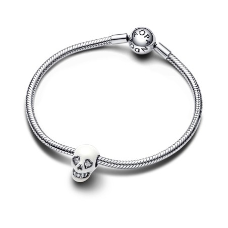 Charm femme pandora luminescent tête de mort scintillante argent 925/1000 – charms