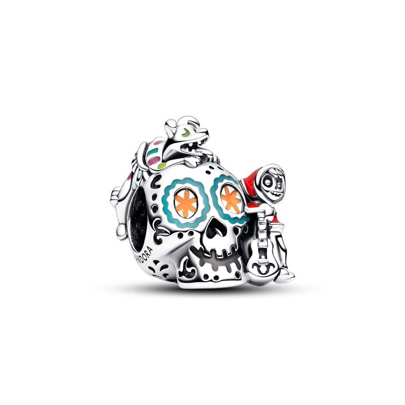 Charm femme pandora disney pixar coco crÂne miguel & dante argent 925/1000 - charms - edora