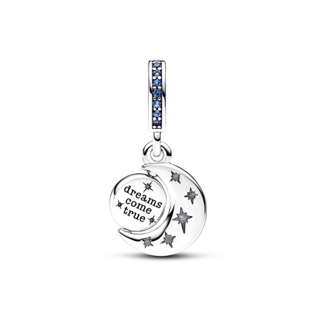 Charm femme pandora pendant rotatif lune scintillante argent 925/1000 – charms