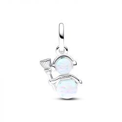 Charm femme pandora pendant bonhomme de neige opalescent argent 925/1000 - charms - edora - 2