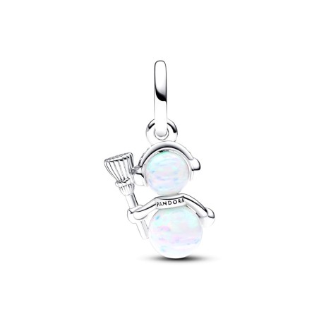 Charm femme pandora pendant bonhomme de neige opalescent argent 925/1000 – charms