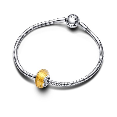 Charm femme pandora étoile filante en verre de murano argent 925/1000 – charms