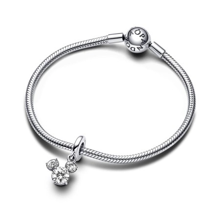 Charm femme pandora disney pendant tête de mickey silhouette scintillante argent 925/1000 – charms