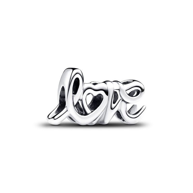 Charm femme pandora love en lettres cursives argent 925/1000 - charms - edora