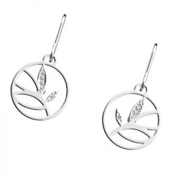 Boucles d'oreilles dormeuses femme 16mm les georgettes arbre de vie laiton argenté - pendantes - edora - 1