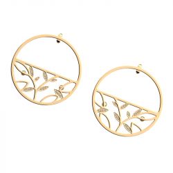 Créoles femme 43mm les georgettes arbre de vie laiton doré - creoles - edora - 1