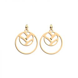 Boucles d'oreilles pendantes femme 16mm les georgettes tresse laiton doré - pendantes - edora - 0